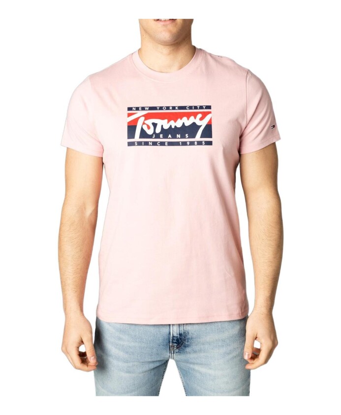 heren-roze-print-t-shirt