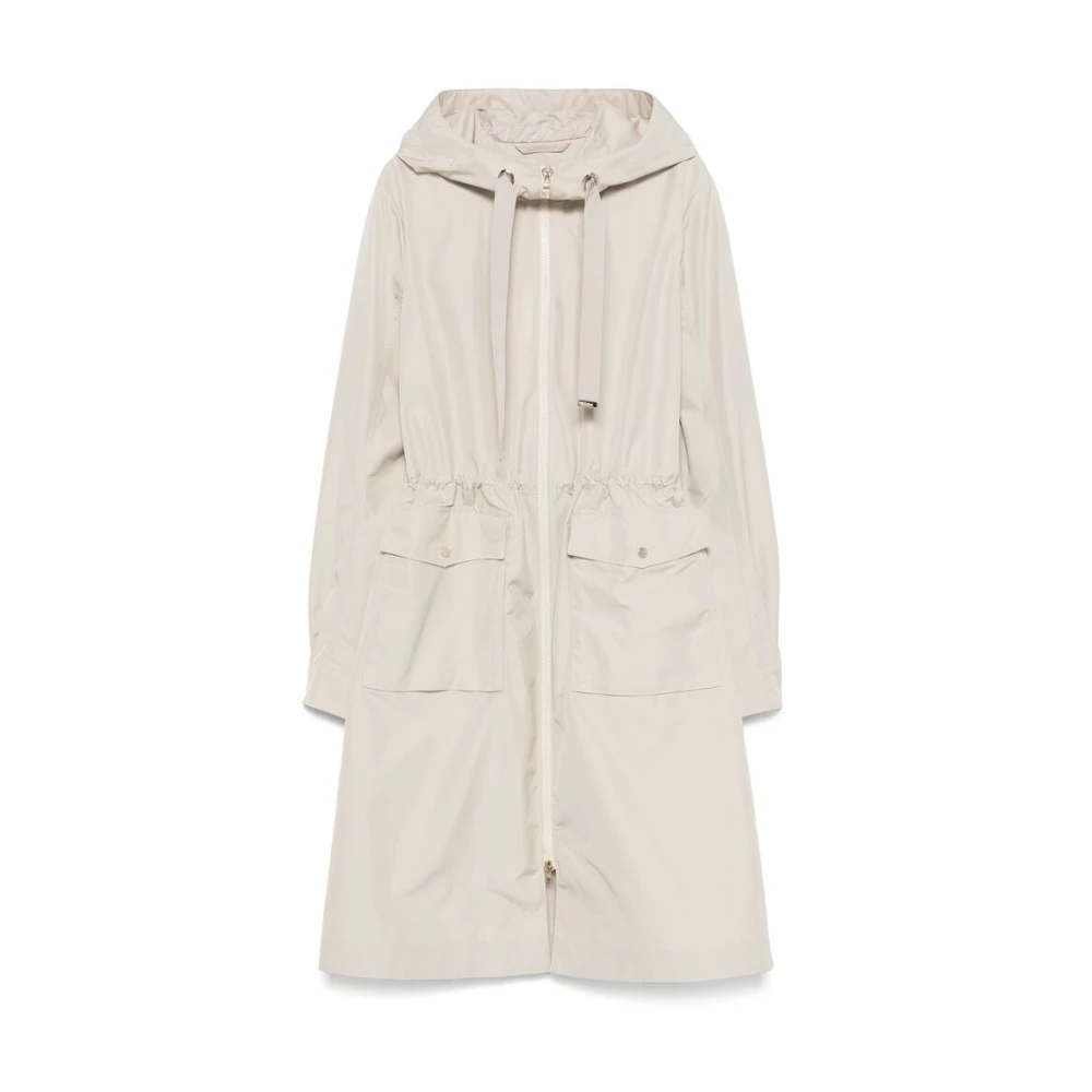 Herno Beige Jack met Rits en Trekkoord in de Taille Beige Dames
