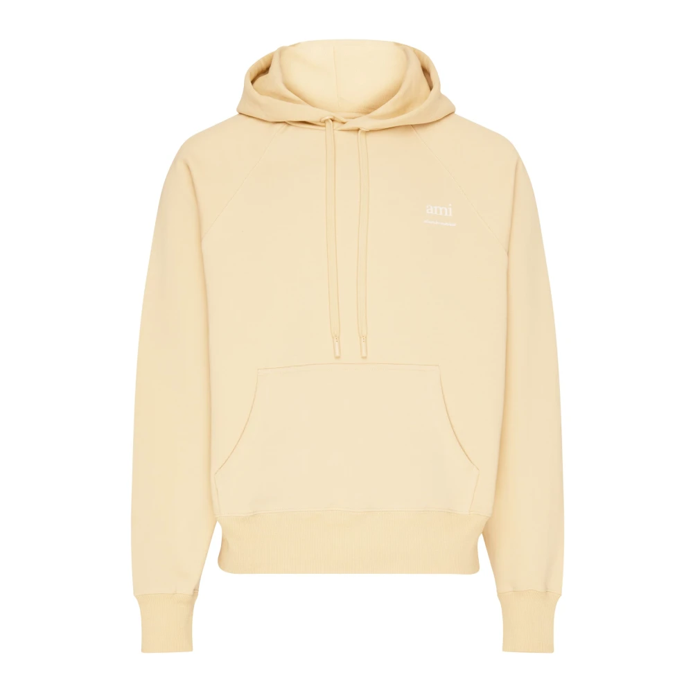 Ami Paris Stilig Hoodie av Alexandre Mattiussi Beige, Herr