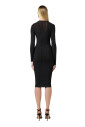 robe-midi-noire-avec-manches-3-4