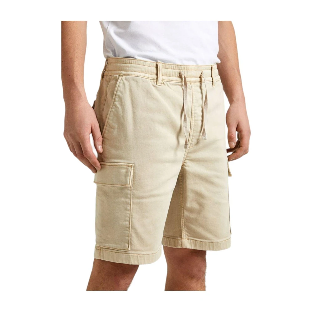 Pepe Jeans Men's Beige Casual Shorts, W32, Gymdigo Cargo Shorts