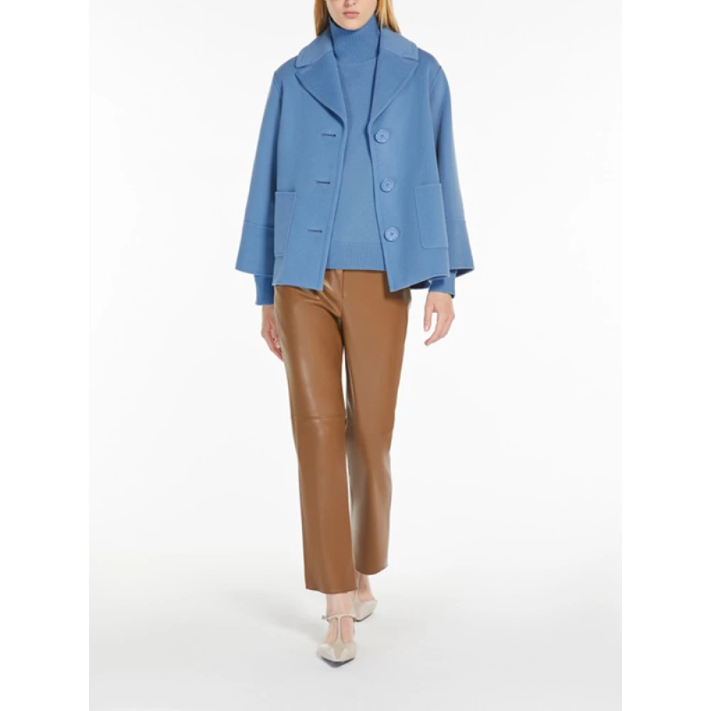 Max Mara Wollen jas Windsor stijl Blue Dames