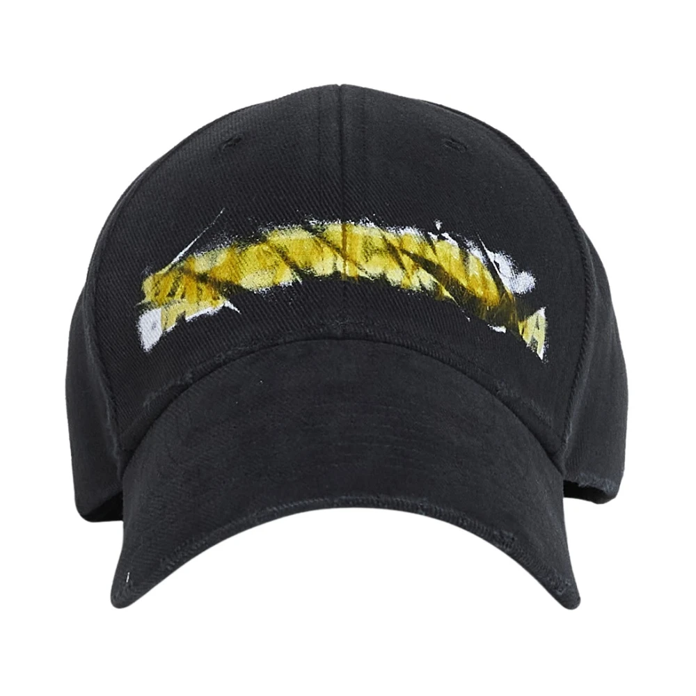 Balenciaga Unisex Black Hats & Caps, L, Messy Spray Cap