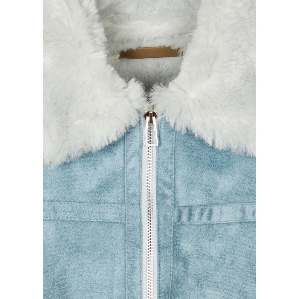 PS By Paul Smith Korte faux shearling jas met rits Blue Dames