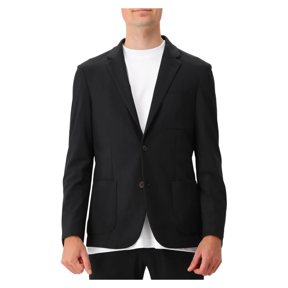 Genti Svart Stretch Blazer Jacka Black, Herr