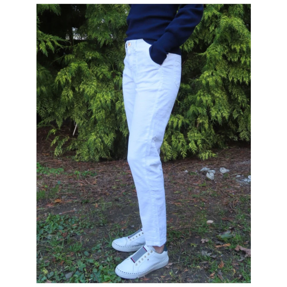 Islow Morgane Slim Hoge Taille Worker Broek White Dames