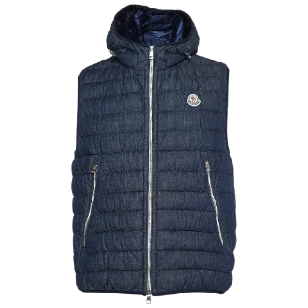 Moncler Pre-owned Cotton outerwear Blue Heren