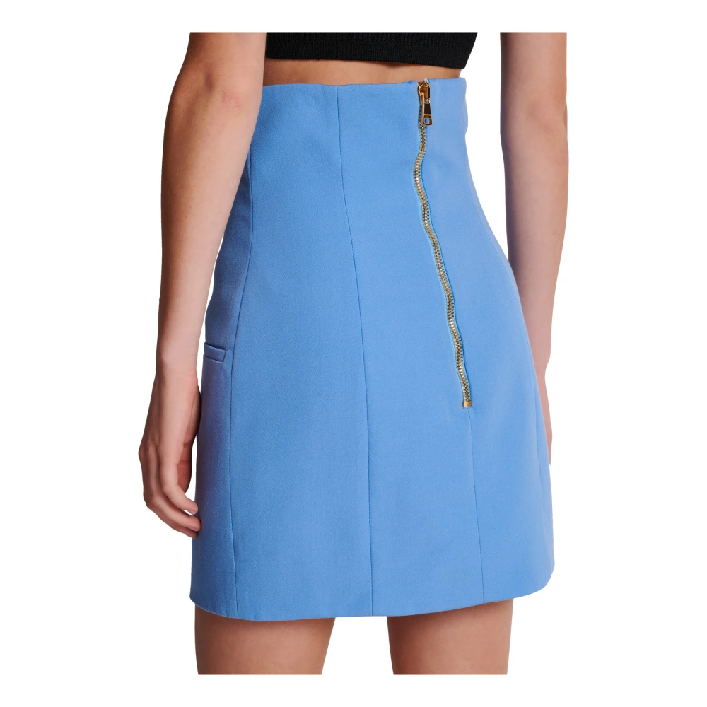 Balmain Tulpenrok met knopen Blue Dames