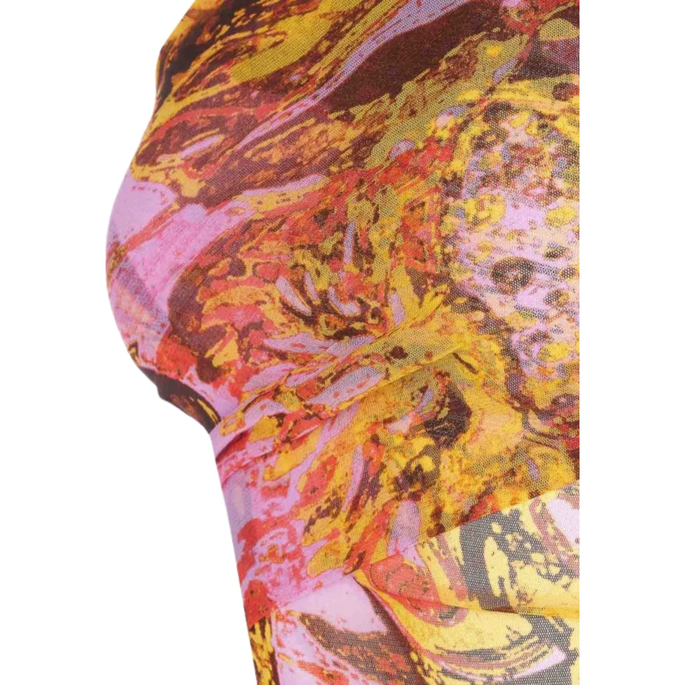 pinko Multicolor Gedrapeerde Tule Top Multicolor Dames