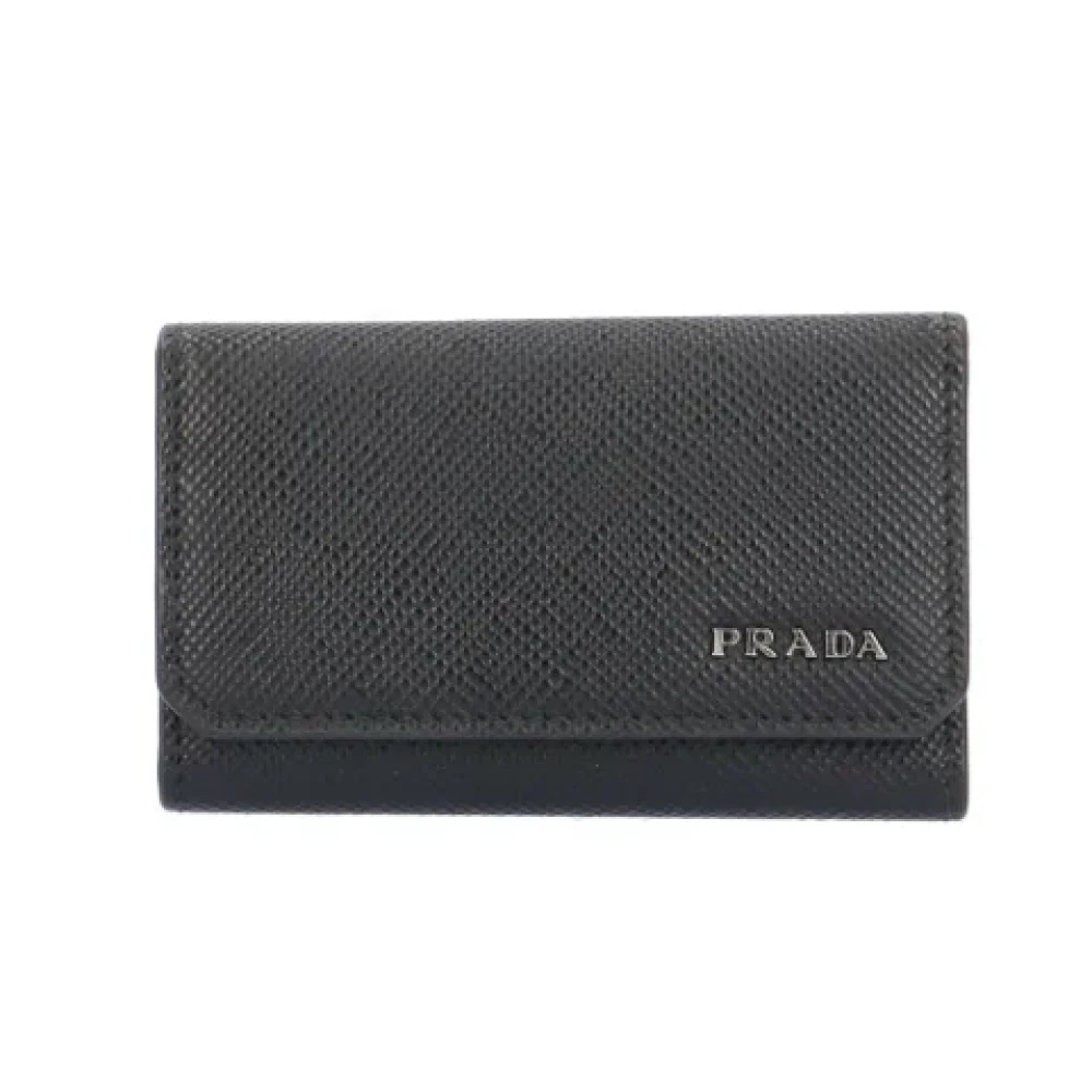 Prada Vintage Pre-owned Leather key-holders Black Dames