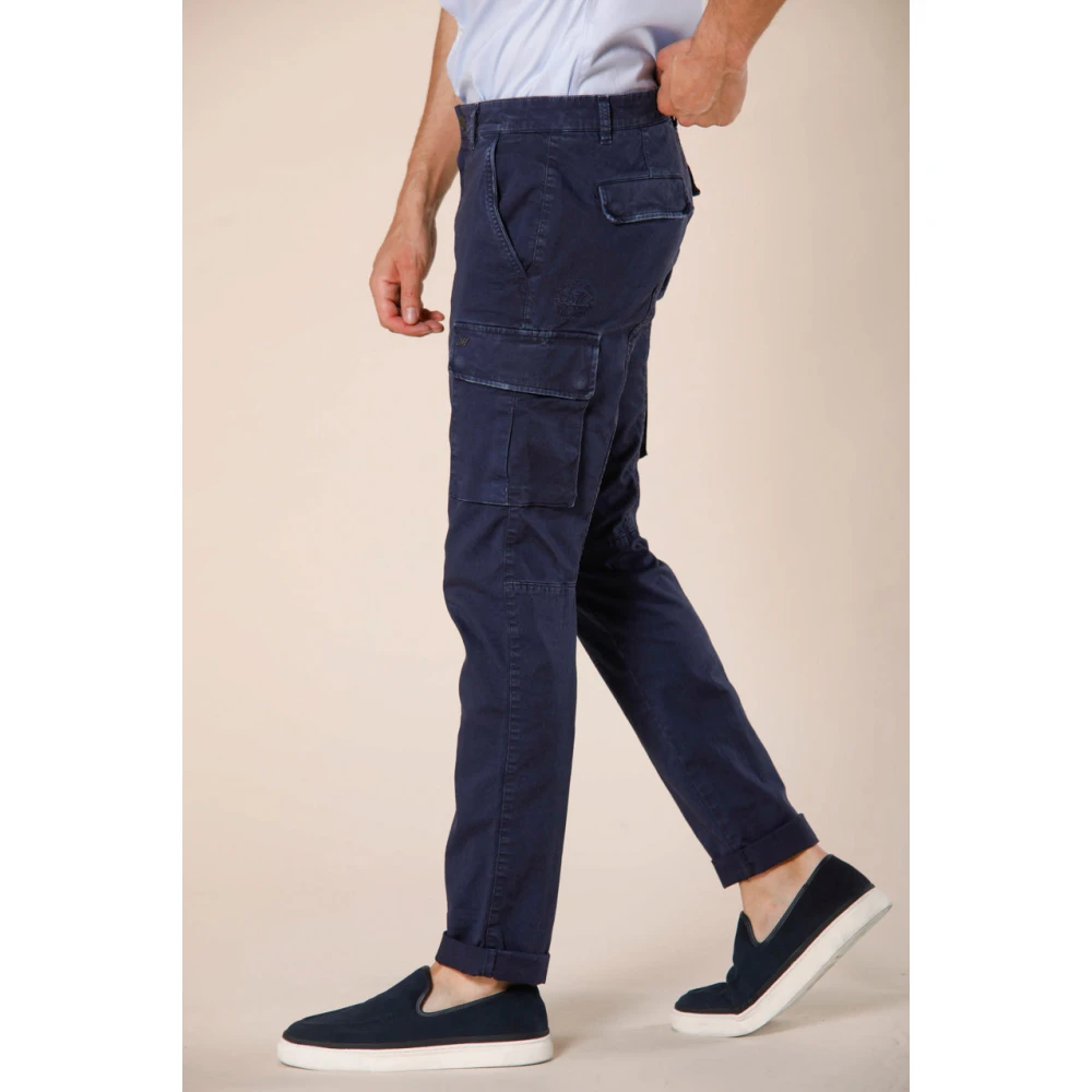 Mason's Extra Slim Cargo Broek in Blauw Marine Blue Heren