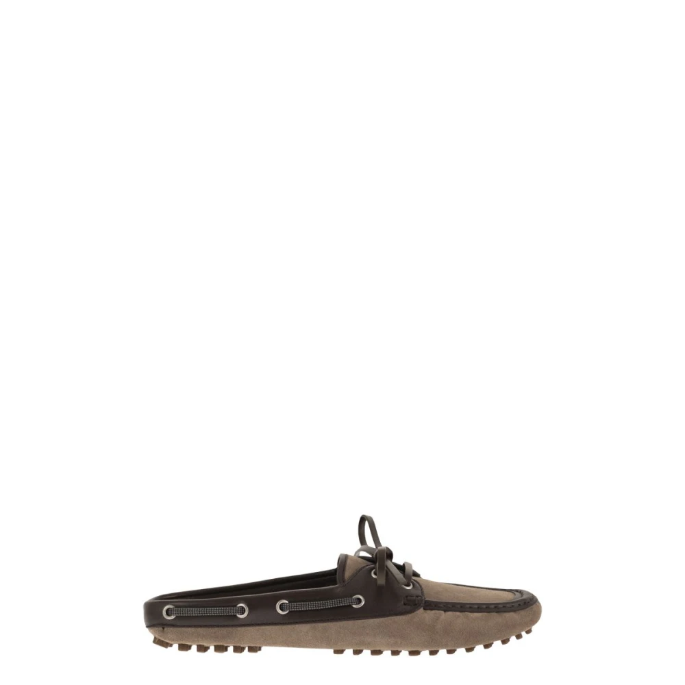 Brunello Cucinelli Sabot Moccasin - Female - Mules - Brown - 4 Uk - Shoes
