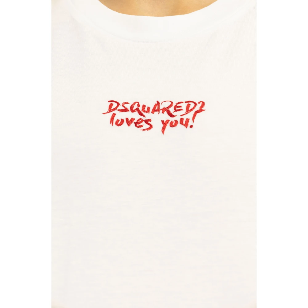 Dsquared2 T-shirt met logo White Heren