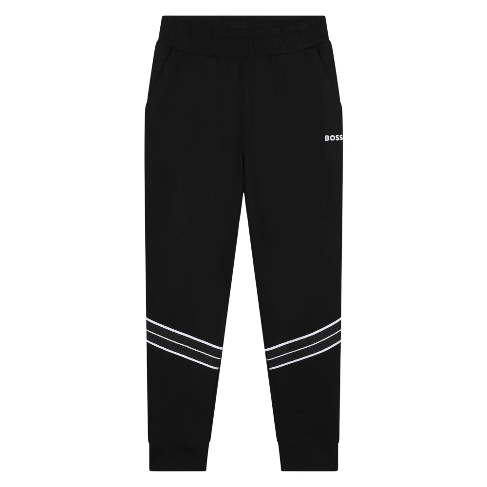 Hugo Boys Black Sweatpants, 12 Y, Logo Joggers