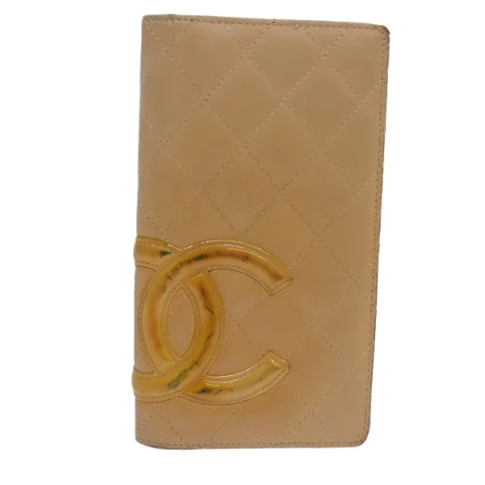Chanel Vintage Pre-owned Leather wallets Beige Dames
