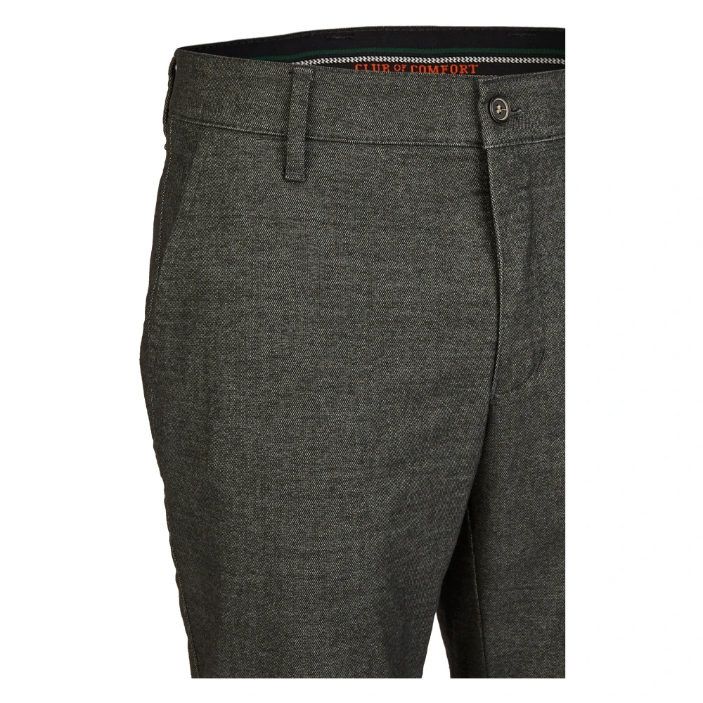 club of comfort Comfortabele platte voorkant broek met elastische tailleband en hemdstopper Gray Heren