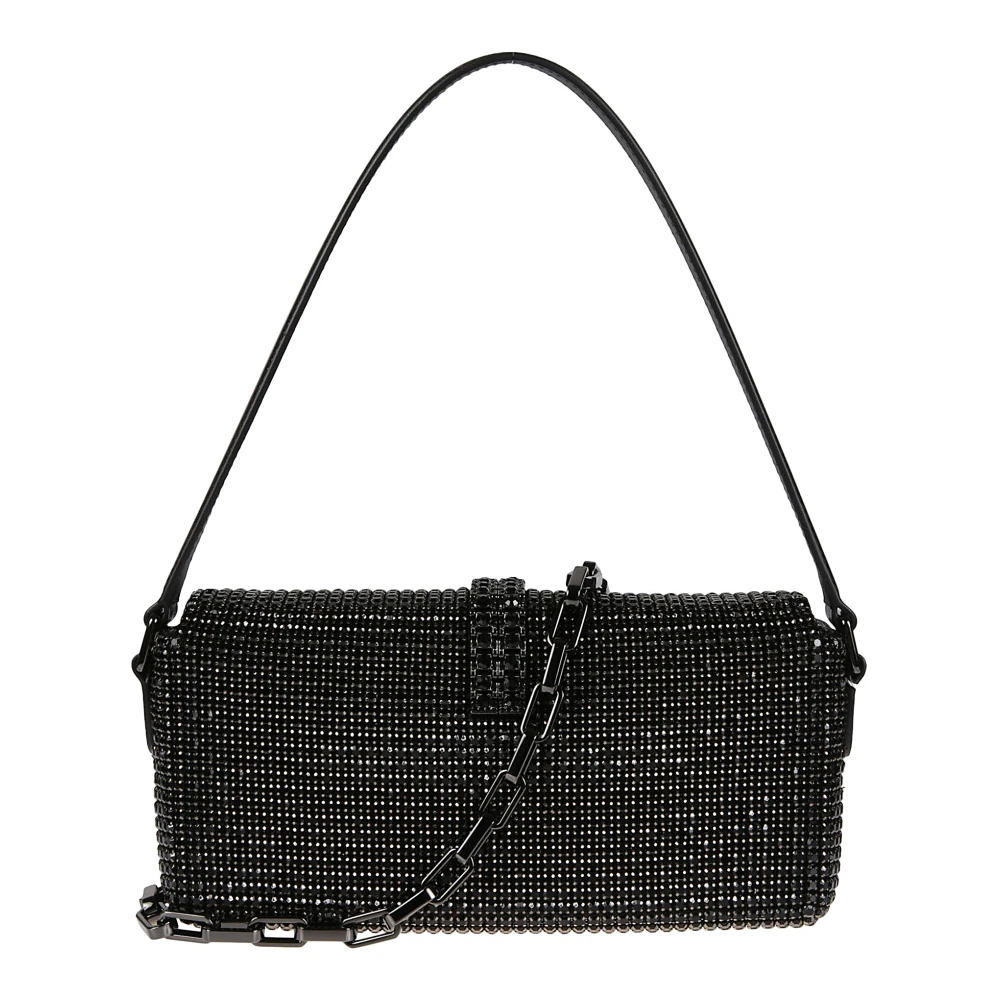 Self Portrait Schitterende Chainmail Baguette Tas Black Dames