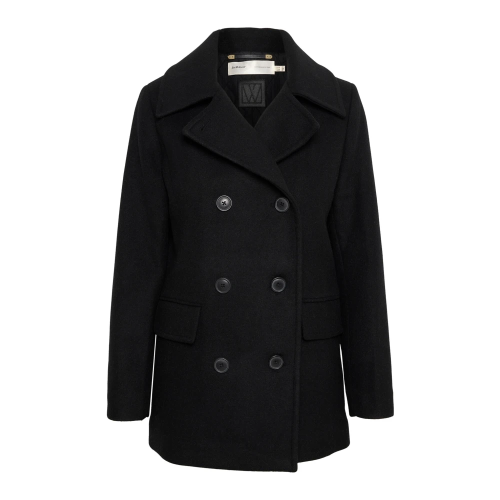Inwear Women's Black Classic Sailor Coat Jacket - Double-Breasted Coats - 2XL - Coats