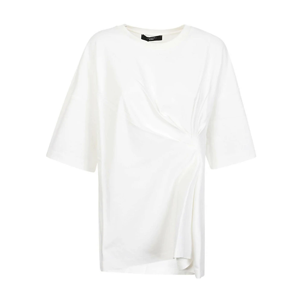 Max Mara Weekend Witte T-shirt met Ruches White Dames