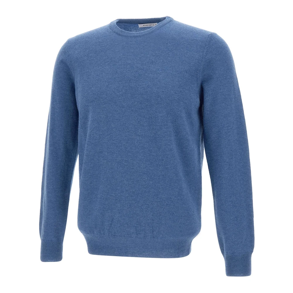 Kangra Men's Blue Round-Neck Knitwear, Xl, Wool Jumper