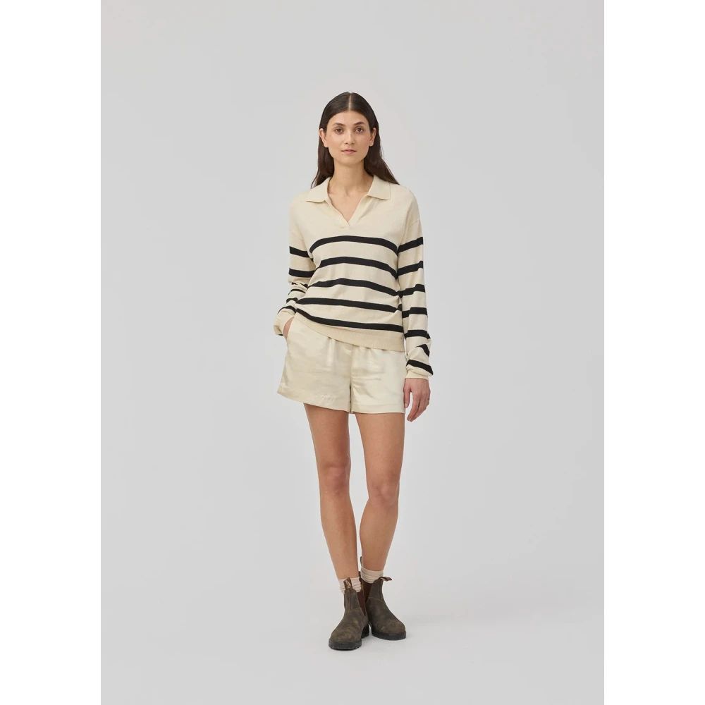 Modström Ivoor gestreepte V-hals trui Multicolor Dames