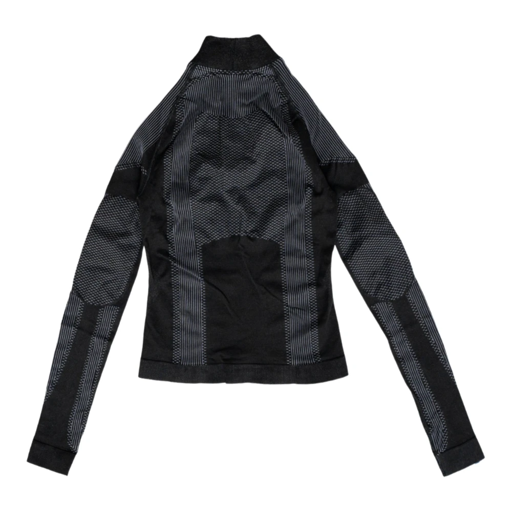 Misbhv Zwarte Sport Longsleeve met Jacquard Patroon Black Dames