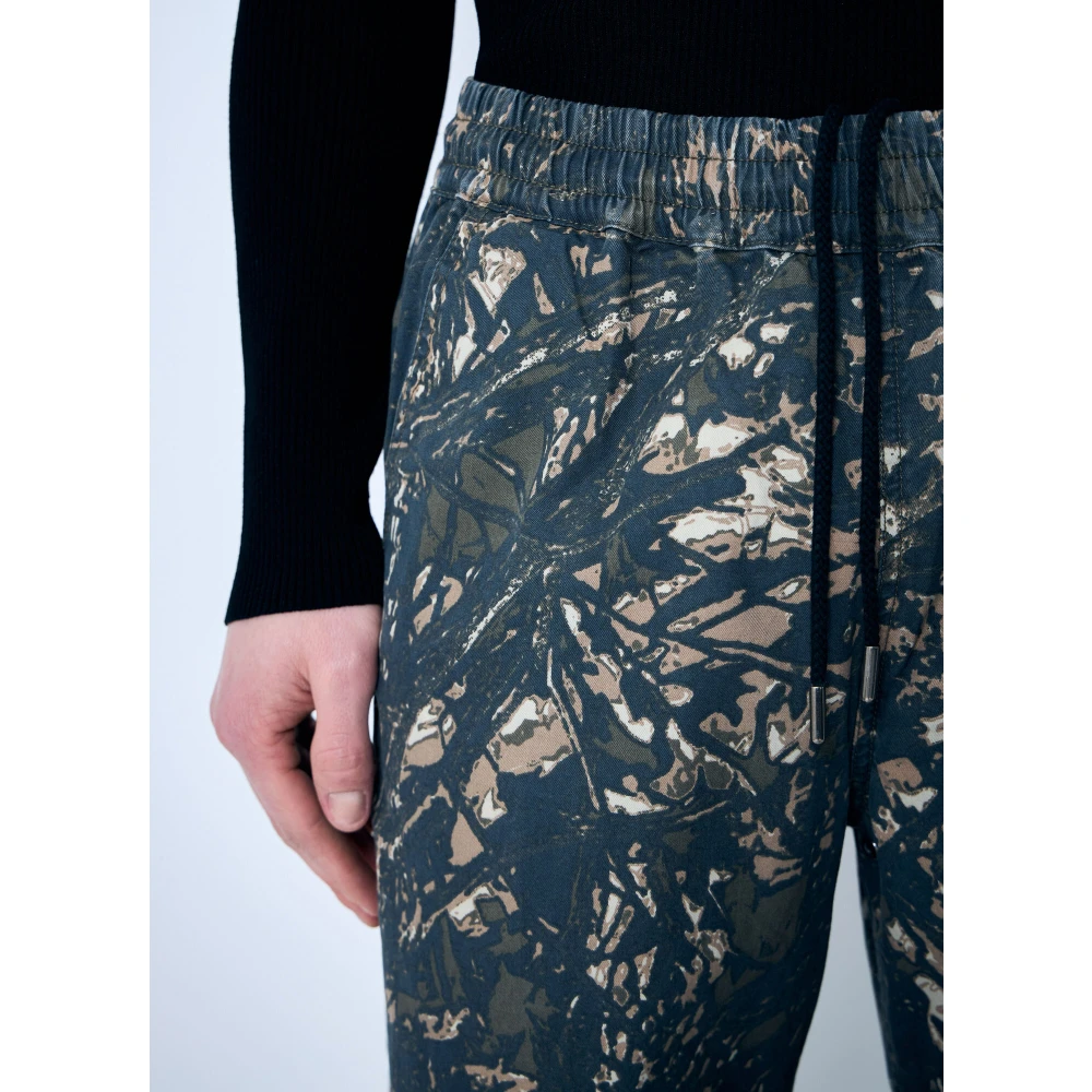 Diesel Camo Print Katoenen Broek met Ritssluiting Multicolor Heren