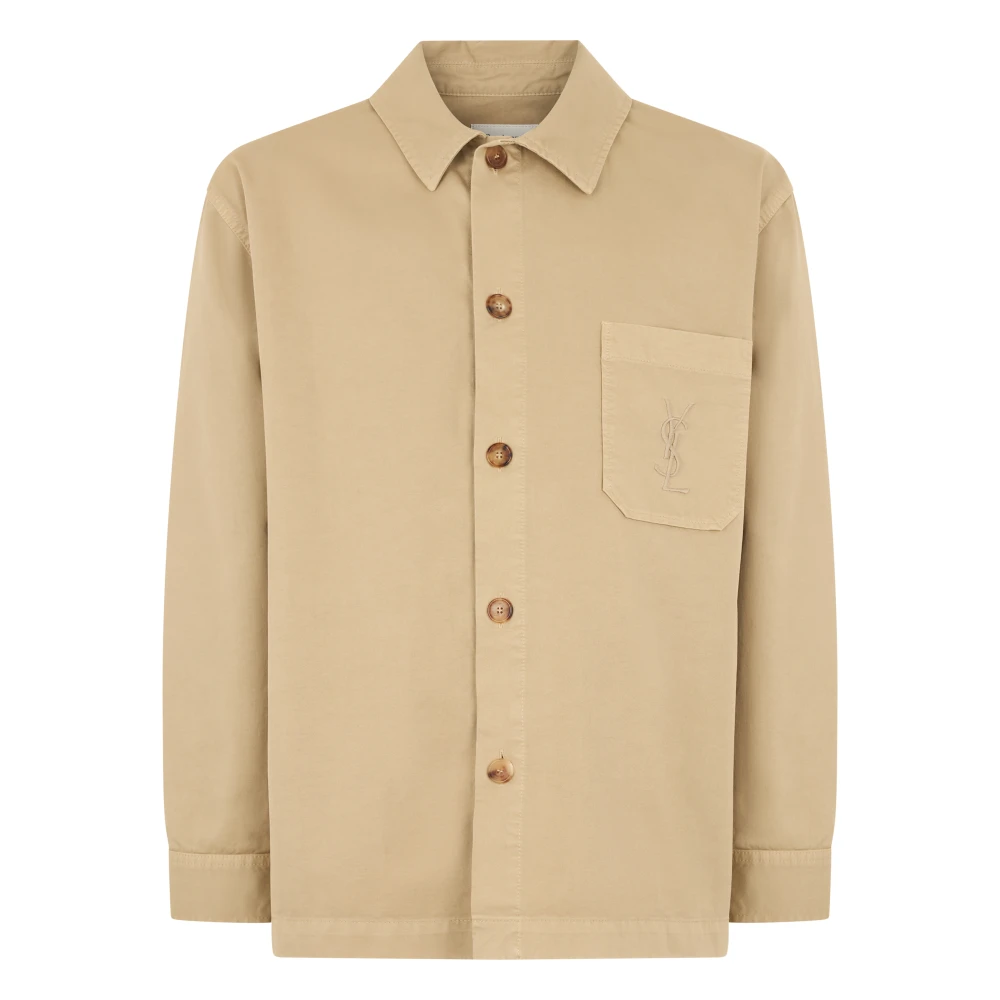 Saint Laurent Men's Beige Cassandre Overshirt