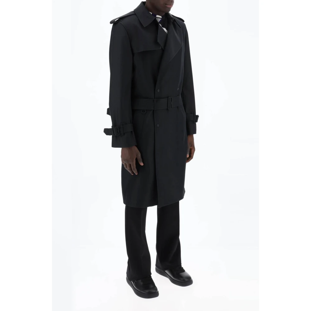 Burberry Single-Breasted Coats Black Heren