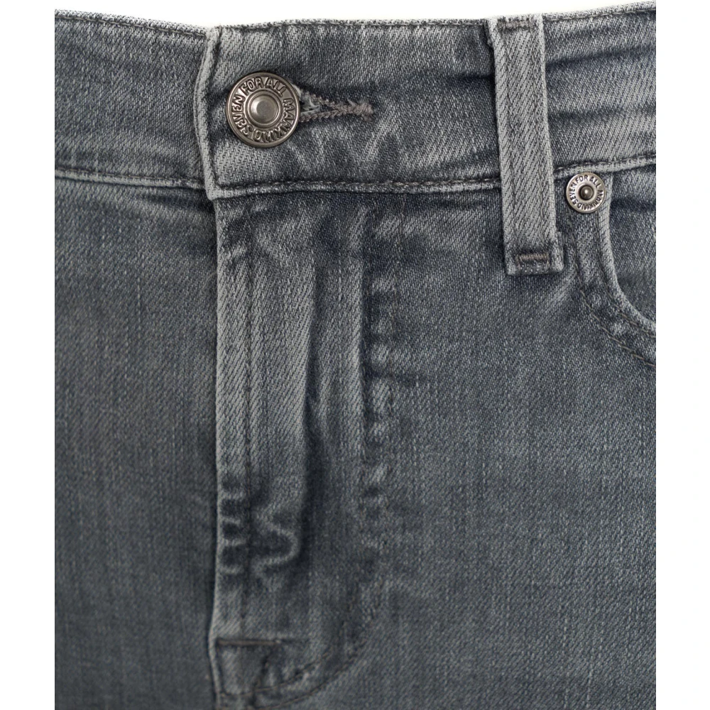 7 For All Mankind Gewassen Jeans met Logo Details Gray Dames