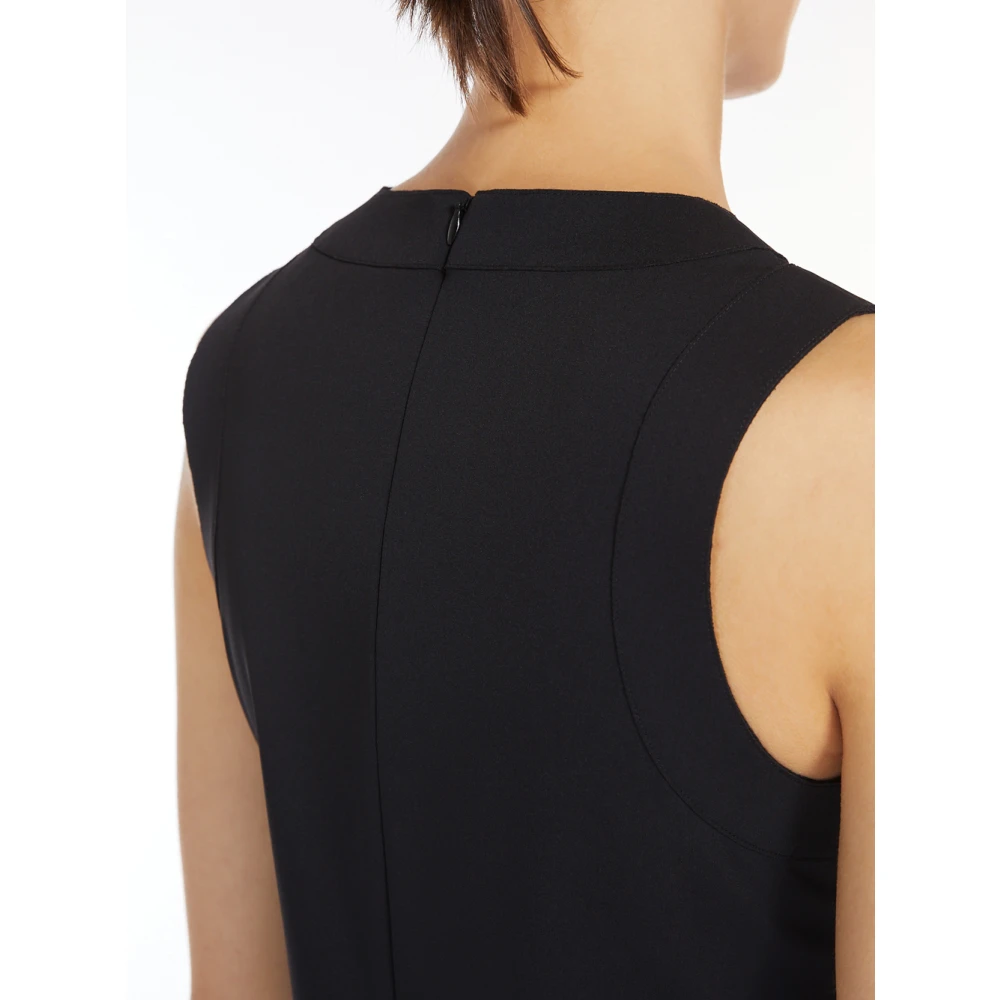 Max Mara Elegante Zwarte Slim Fit Jurk Black Dames