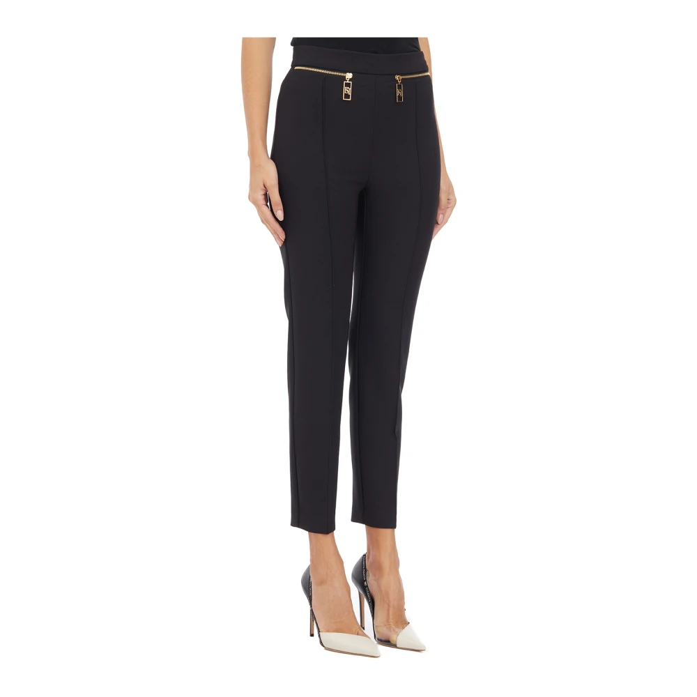 Elisabetta Franchi Rechte Ritsbroek Black Dames