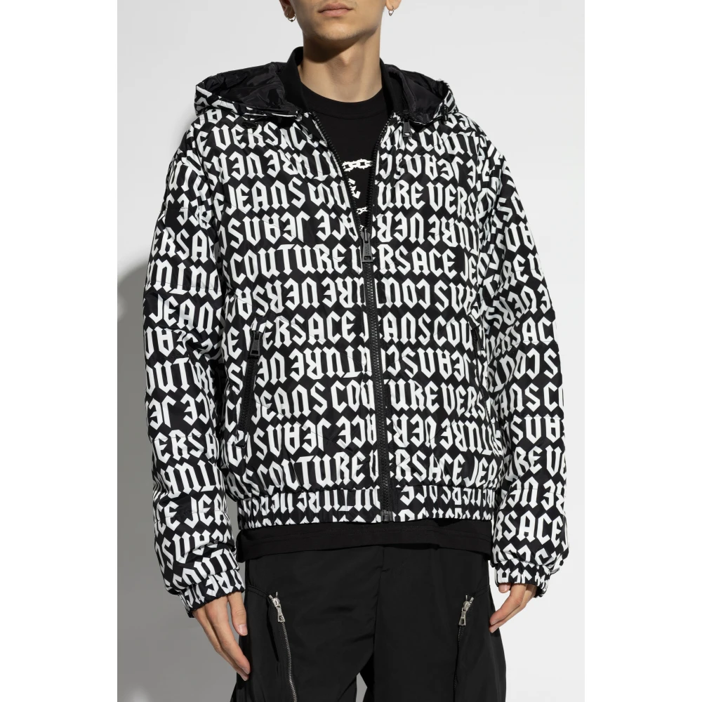Versace Jeans Couture Omkeerbare jas met logo Black Heren