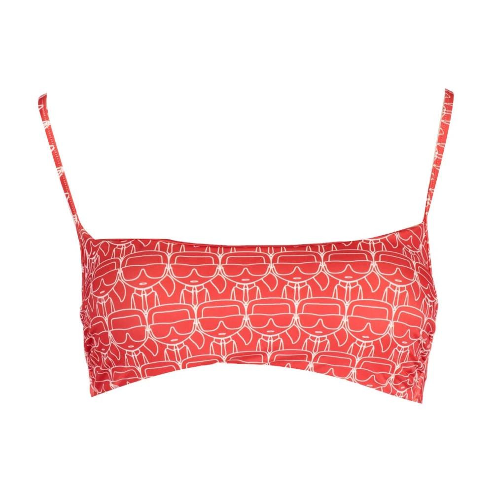 Karl Lagerfeld Rode Bandeau Bikini Top met Verwijderbare Padding Red Dames