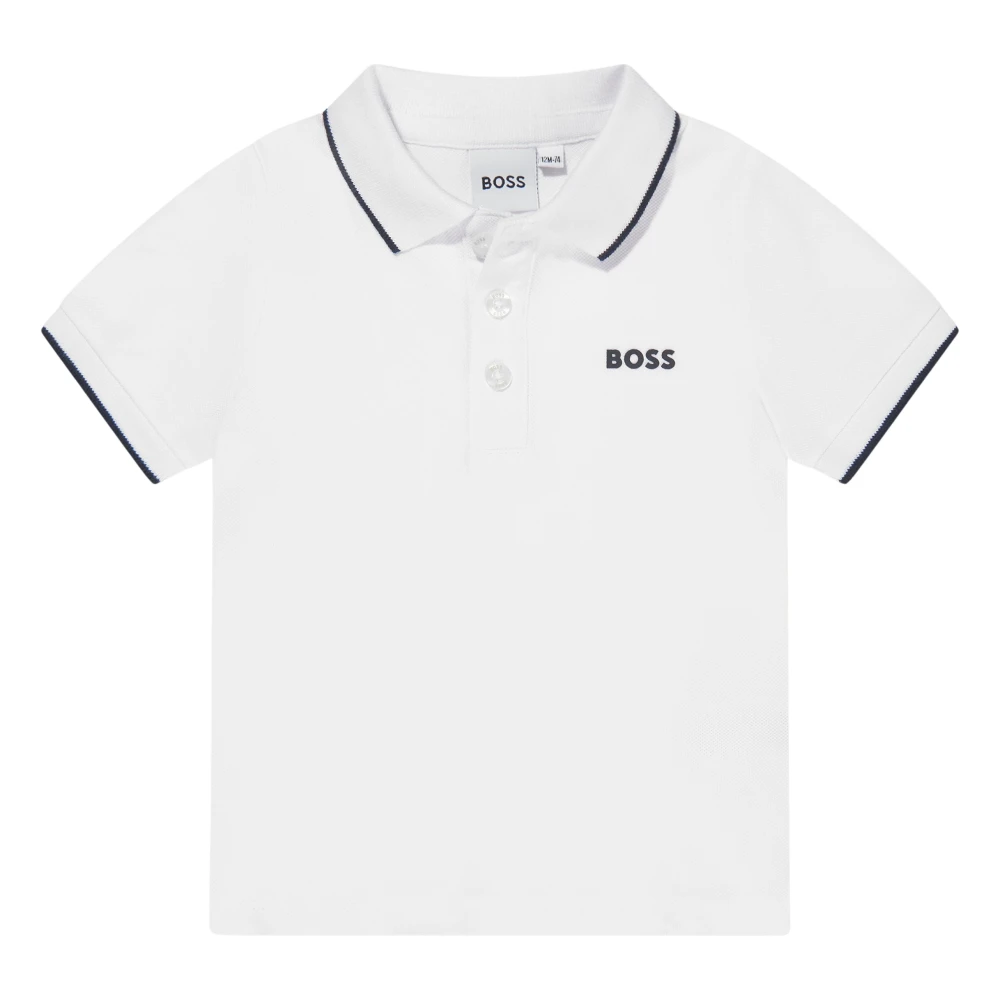 Hugo Boys White Kids Short Sleeve T-Shirts, 9 M, Chic Logo Polo Shirt In