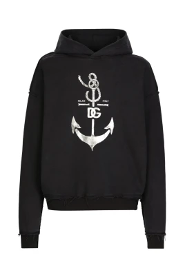 Logo-print Bomullshoodie