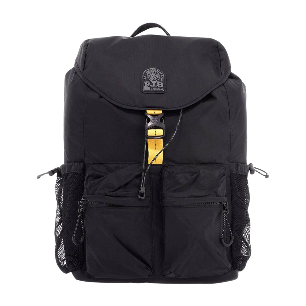 Parajumpers Ripstop Nylon Rugzak met Gele Tape Black Unisex