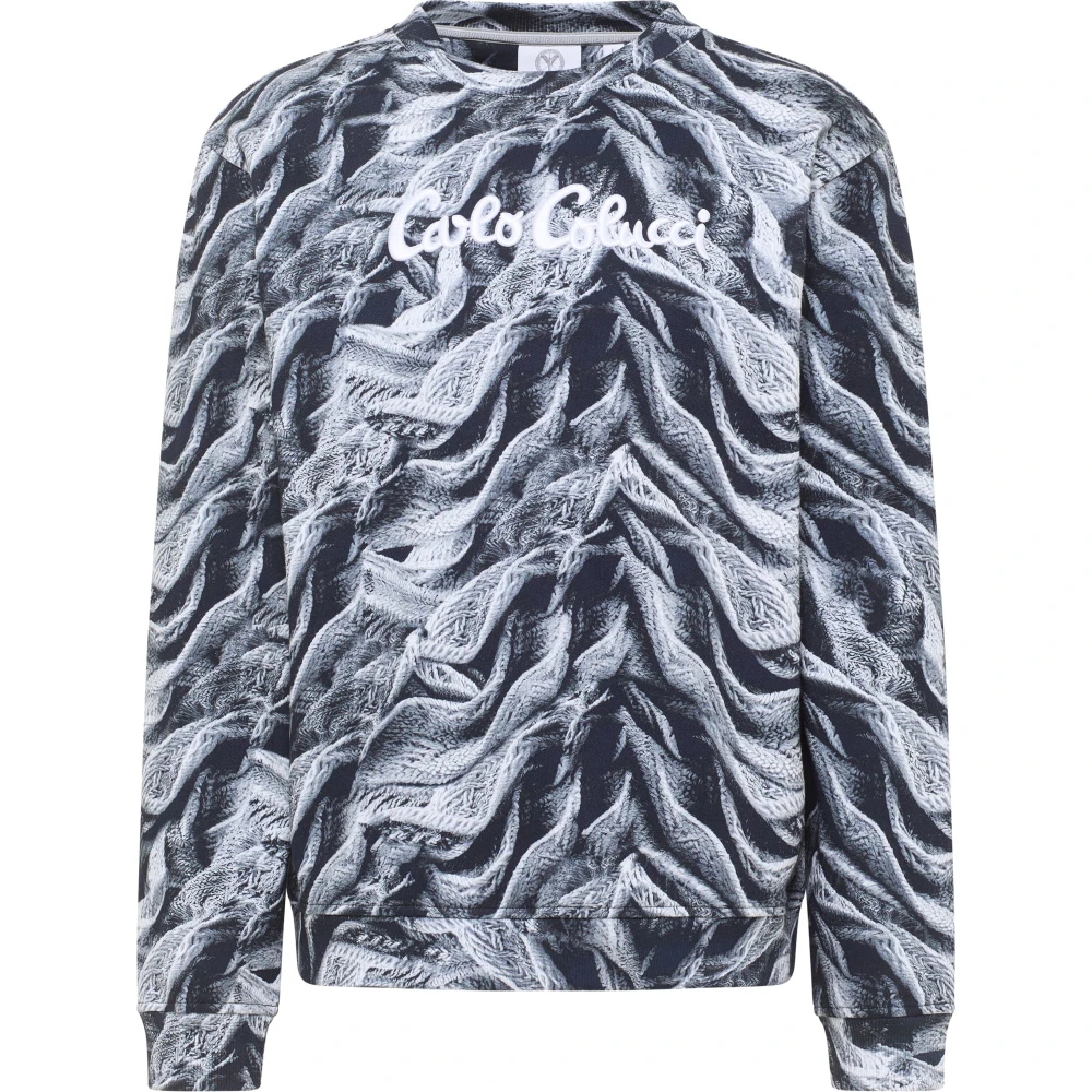 Carlo Colucci Men's Multicolor Minimalist Knit Sweatshirt - Sweatshirts - L - Sweatshirts & Hoodies