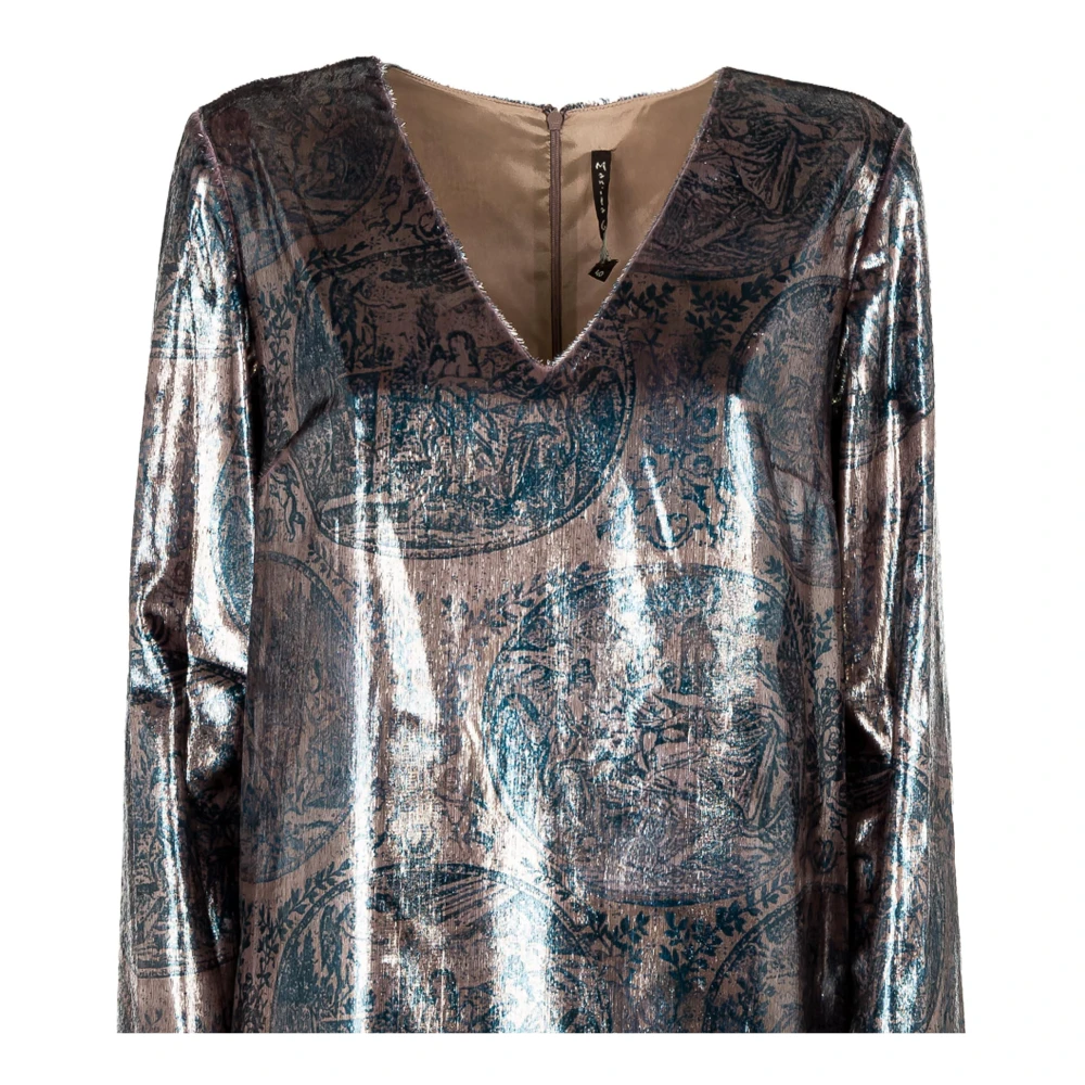 Manila Grace Blauwe Zomerjurk Gray Dames