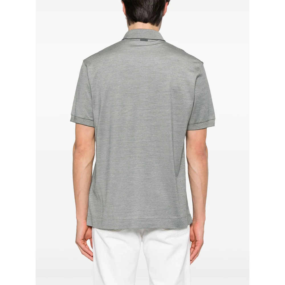 Ermenegildo Zegna Zijden Katoenen Poloshirt Green Heren