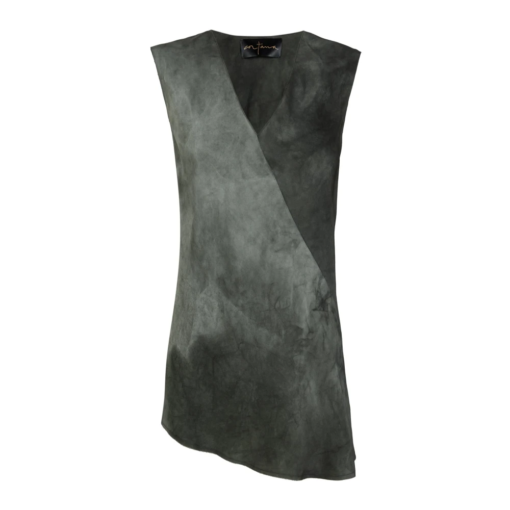 Cortana Women's Green Dali- Top Petrol Maltinto - Sleeveless Tops - 2XS - Tops
