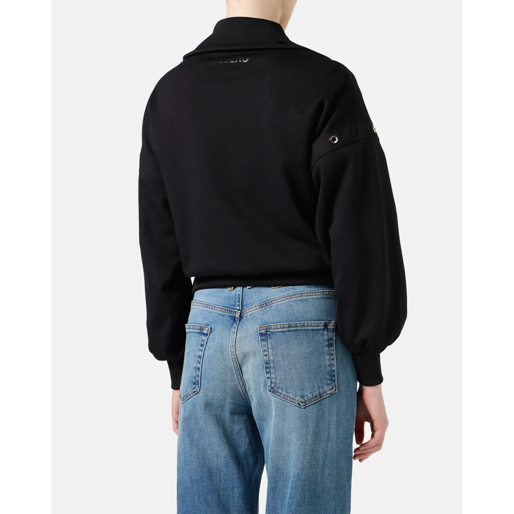 Iceberg Geknipte zwarte sweatshirt in scuba stof Black Dames