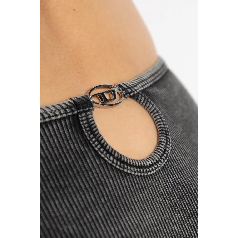 Diesel Slip Ufpn-D-Oval-High-Waisted Gray Dames