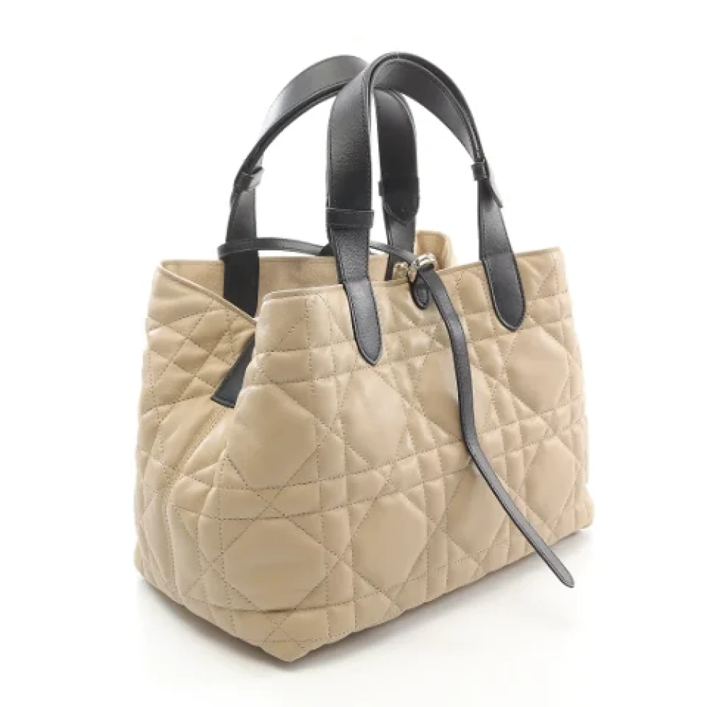 Dior Vintage Pre-owned Leather dior-bags Beige Dames