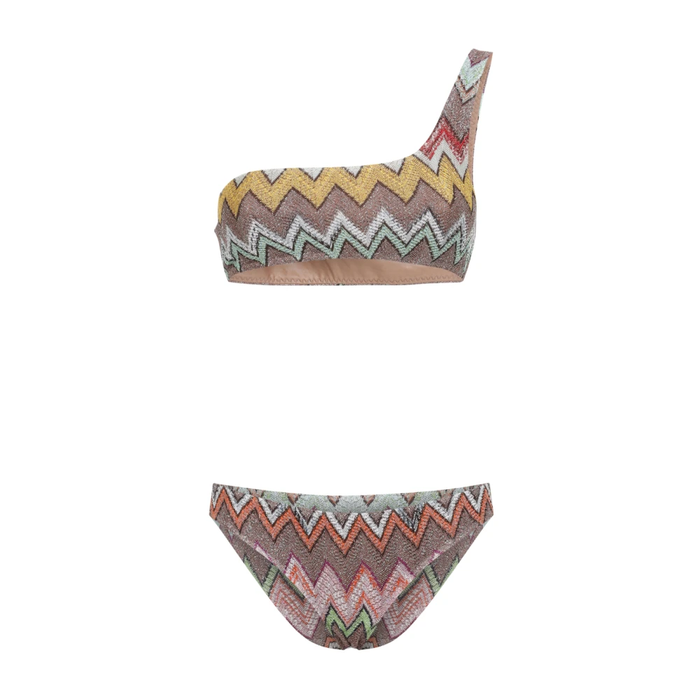 Missoni Women's Multicolor Bikinis, 2XS, One-Shoulder Bikini
