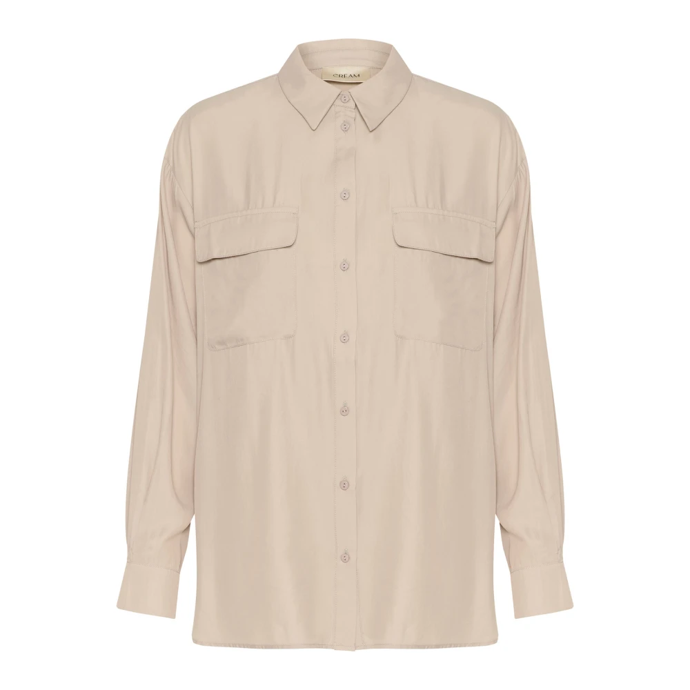 Cream Stijlvolle Crnola Shirt met Zakken Beige Dames