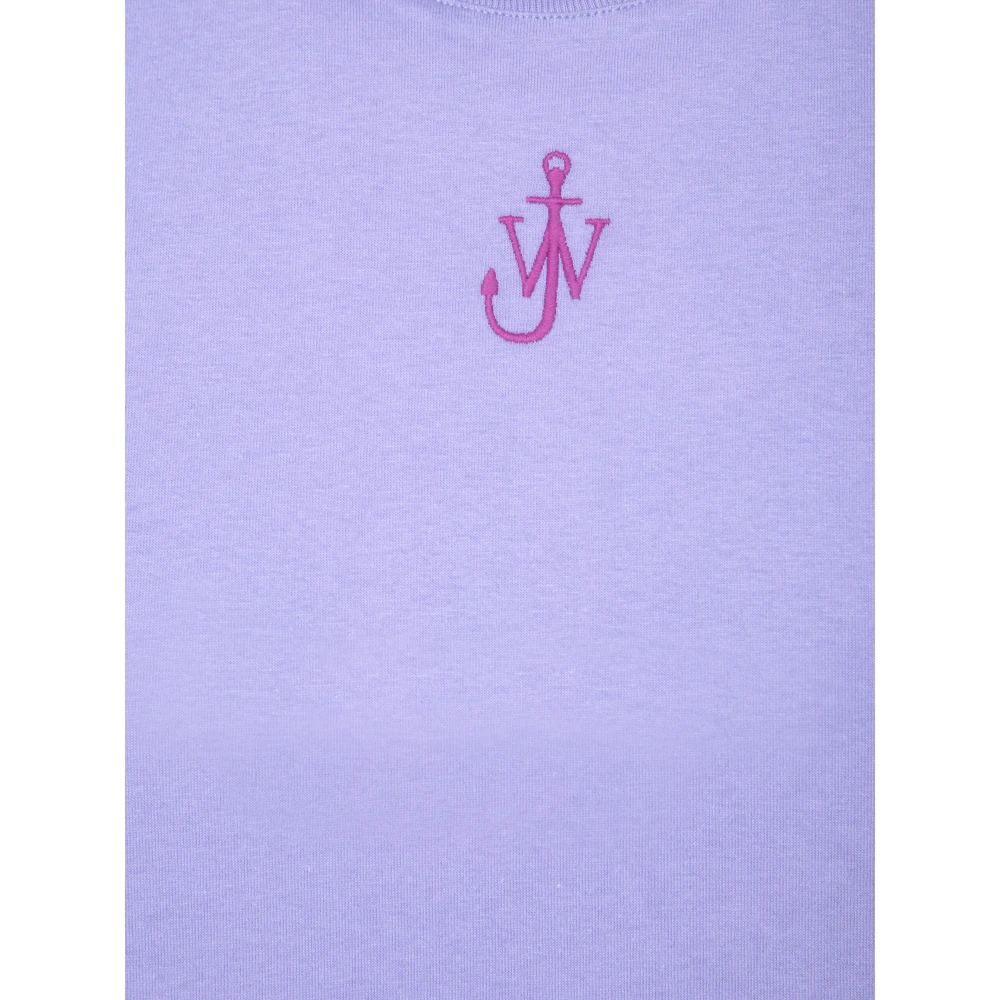 JW Anderson Lila Anker Geborduurd T-shirt Purple Dames