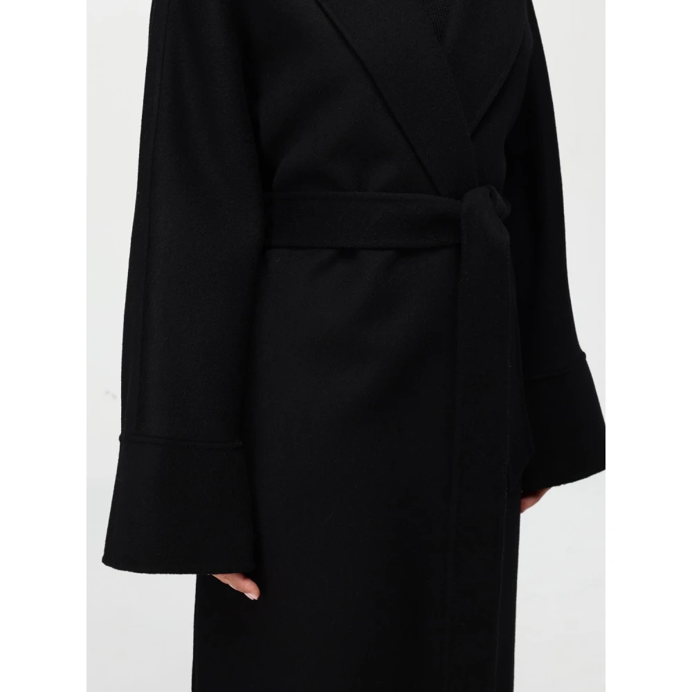 Simona Corsellini Dubbele doek jas gewaad stijl Black Dames