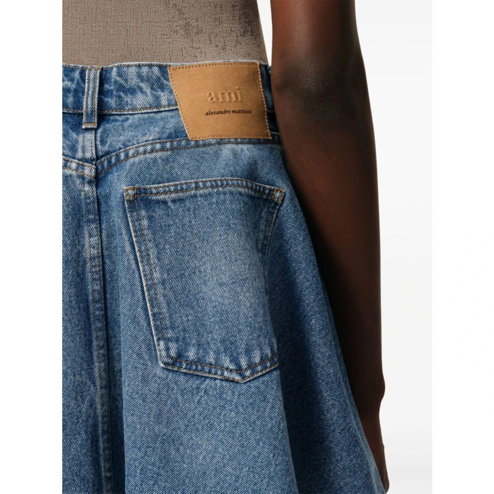 Ami Paris Blauwe Rok met Klassieke Stijl Blue Dames