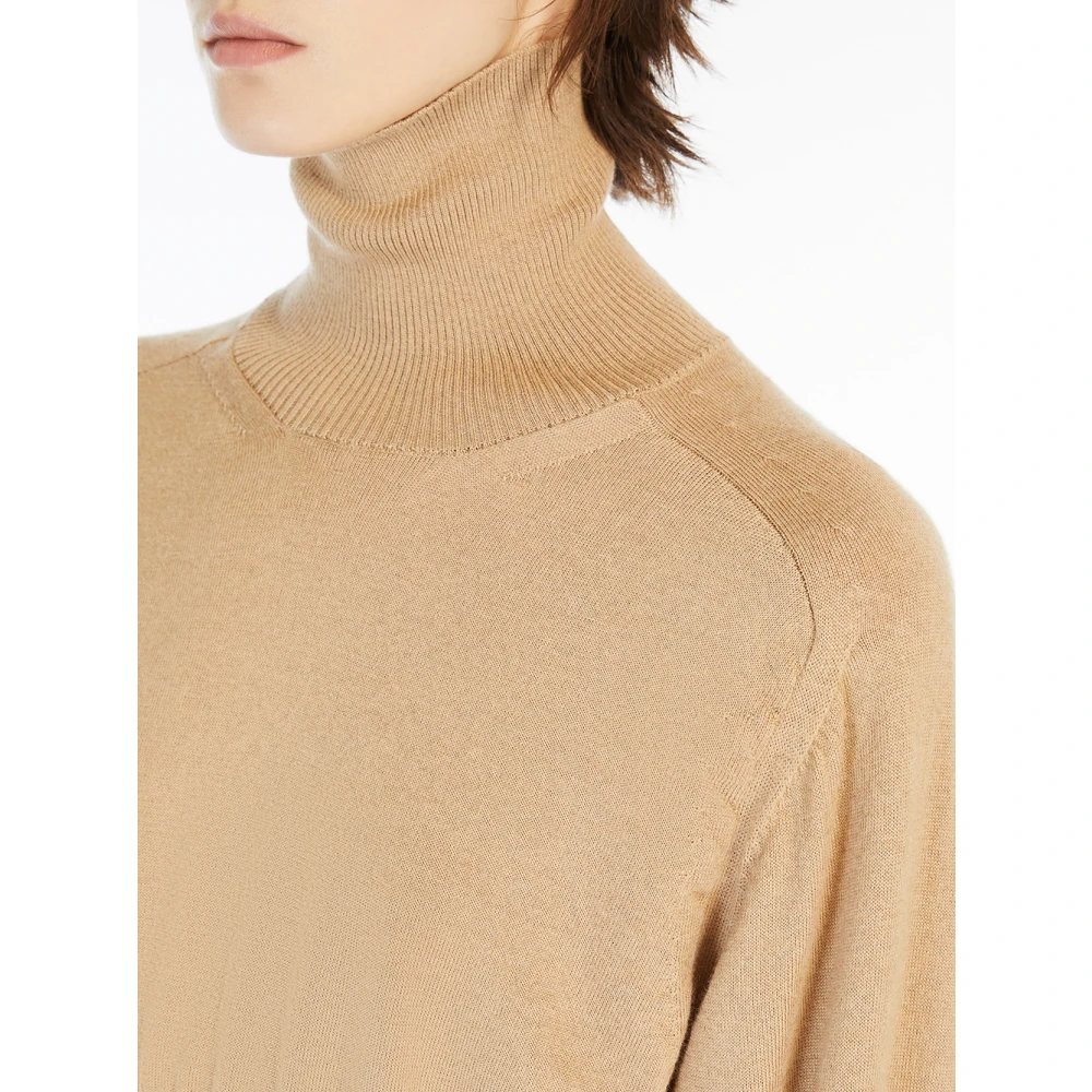 SPORTMAX Beige Wol Mock Neck Sweater Beige Dames